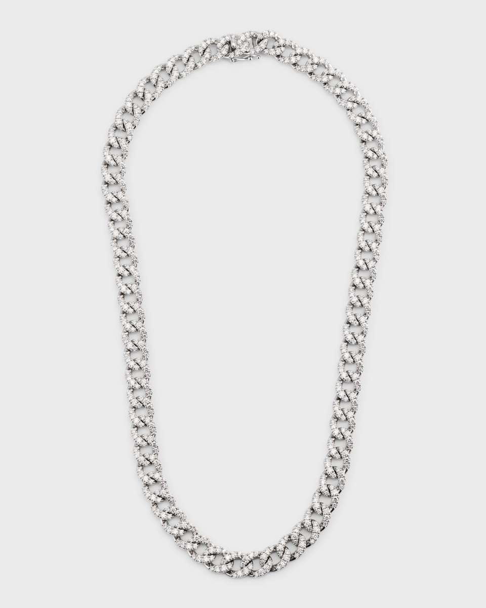 18K White Gold Groumette Necklace with Diamonds